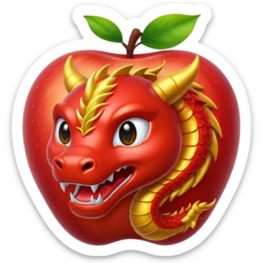 chinese mythological dragon emoji style apple sticker