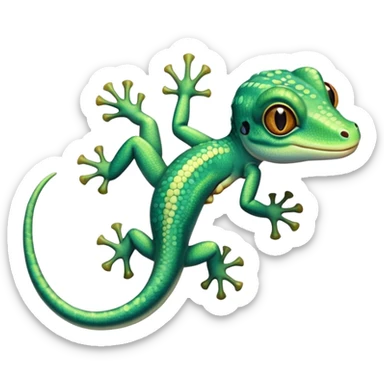 cinematic-cute-realistic gecko-portrait-emoji,-head-tilted-playfully-and-inquisitively,-featuring-a-small,-charming-body-with-smooth,-vividly-patterned-scales,-bright,-sparkling-eyes-and-delicate,-sticky-toe-pads,-simplified-yet-irresistibly-adorable sticker