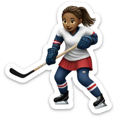 girl playing hockey sticker