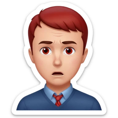 Charlie kirk with red speck on neck and scared expression on face sticker