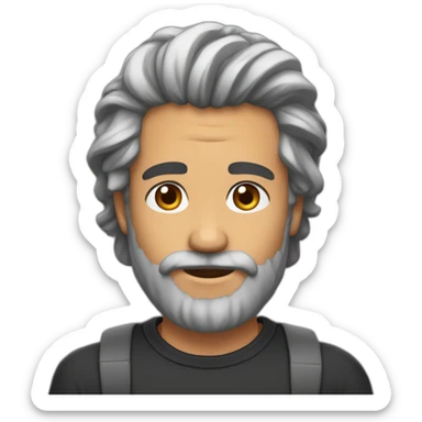 Chico pelo medio largo barba dos días sticker