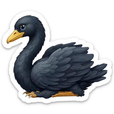 Swan-Raven-Panther-hybrid-animal-creature full body sticker