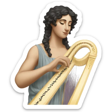 Sappho a harp in his hand sticker