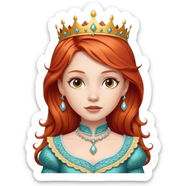 red haired princess sticker