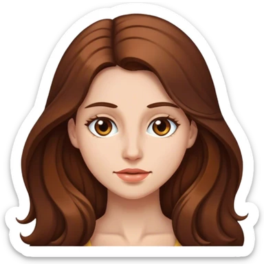 Mujer con cabello largo y castaño sticker