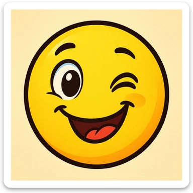 cute winking emoji sticker