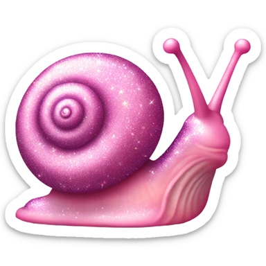 Pink glittery snail sticker