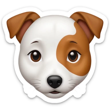 Chien jack Russel blanc avec deux tache marron sur ses yeux et dort ! sticker