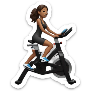  spin bike woman  sticker