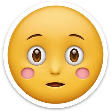 yellow round emoji expression that perfectly represents the word 'enayi', looking innocent and slightly naive sticker