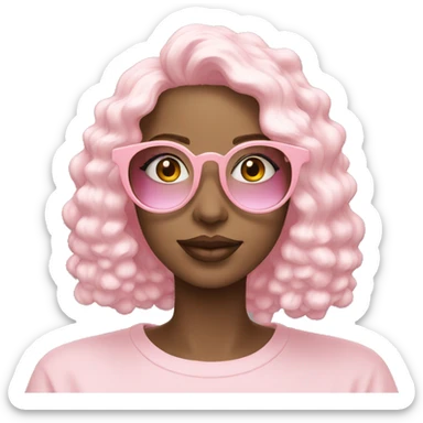 pastel pink glasses for women sticker