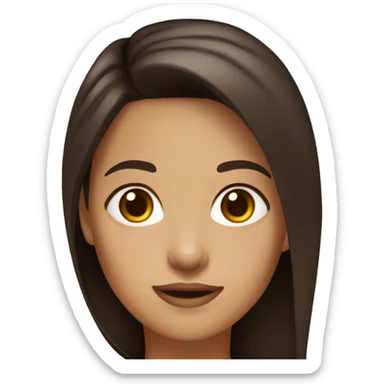 woman tan skin long dark brown hair, dark brown eyes sticker