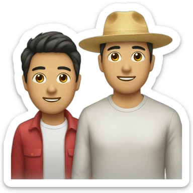 a colombian and a vietnamese gay couple sticker