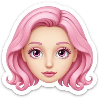 eyelash lamination specialist with lashes , pink sticker