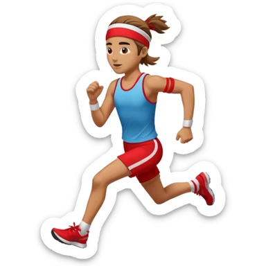 Runner with red headband sticker