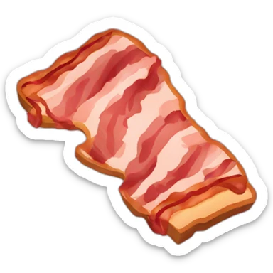 two pieces of bacon flat high resolution sticker