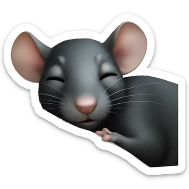sleeping dizzy black rat sticker