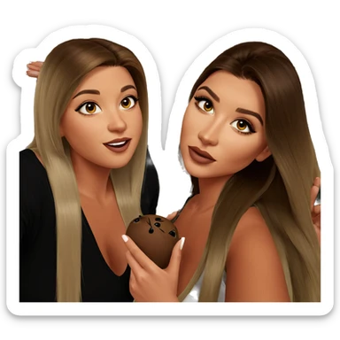 friends with diverse hairstyles sticker