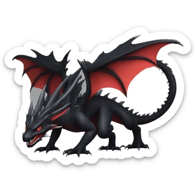 cool edgy black and red Dark-type nargacuga dragon Pokémon full body sticker