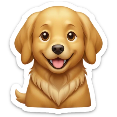 Cinematic Comical Golden Retriever Portrait Emoji, Head tilted dramatically with an exaggeratedly amused expression, featuring a vibrant golden coat with a lively sheen, wide, expressive brown eyes filled with playful disbelief, Simplified yet hilariously expressive features, highly detailed, glowing with a slightly sassy glow, high shine, dramatic yet playful, stylized with an air of cheeky mischief, bright and endearing, soft glowing outline, capturing the essence of a spirited and over-the-top companion, so meme-worthy it feels like it could side-eye its way into internet fame instantly! sticker