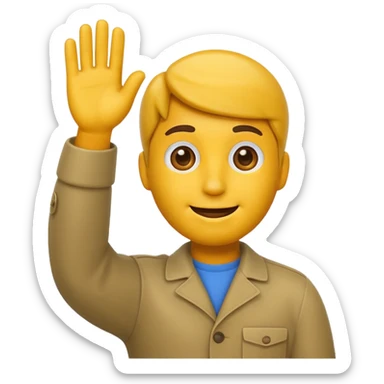 animated emoji waving man apple style sticker