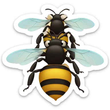 Three bees sticker