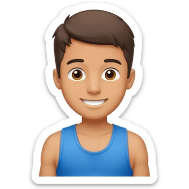 happy boy in tank top sticker