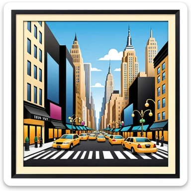 New york with Posh clubs, designer boutiques, famous galleries, and upscale restaurants and hotels had popped up on seemingly every corner sticker