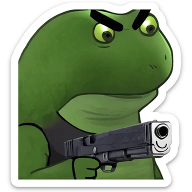 Ninja pointing a gun sticker