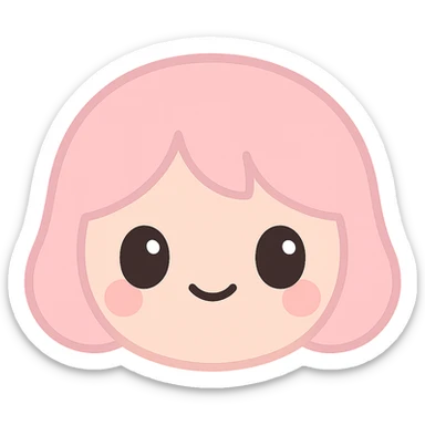 cute face of Mirra, soft features, big eyes, gentle smile sticker