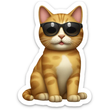 Cat with sunglasses sticker