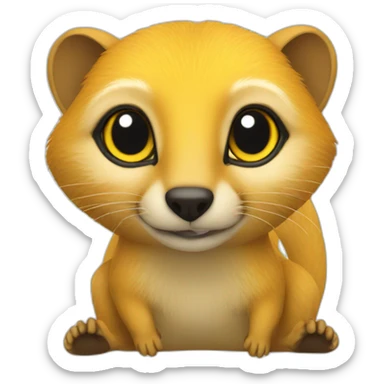 Yellow mongoose on a pillow sticker