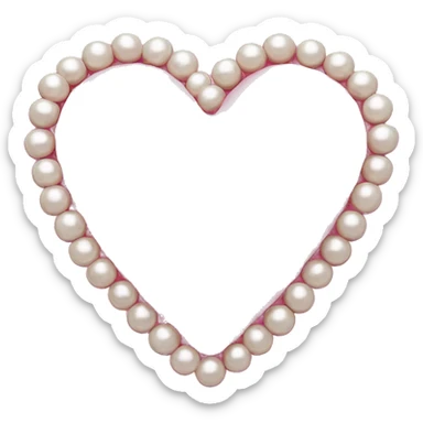 pink love heart with pearls sticker