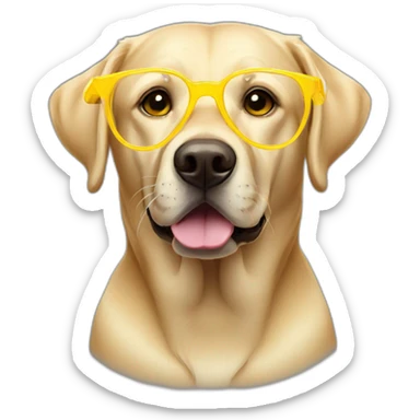 labrador wearing yellow transparent glasses sticker
