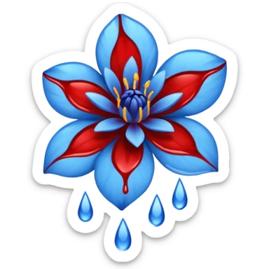 light lys  blue flower spilling wblood sticker