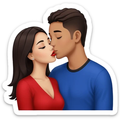 Tefi Valenzuela Peru Instagram Model kissing Josh King Madrid sticker
