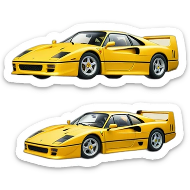 yellowed ferrari F40,watercolor taste sticker