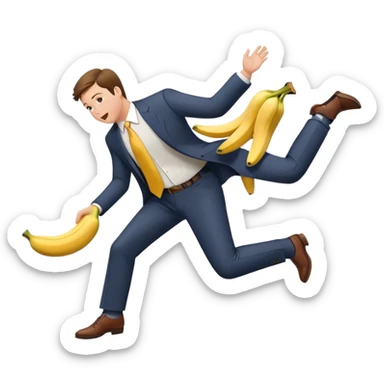 JD Vance stepping on a banana peel and falling backwards sticker