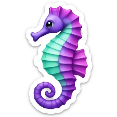 Pink purple and mint seahorse  sticker