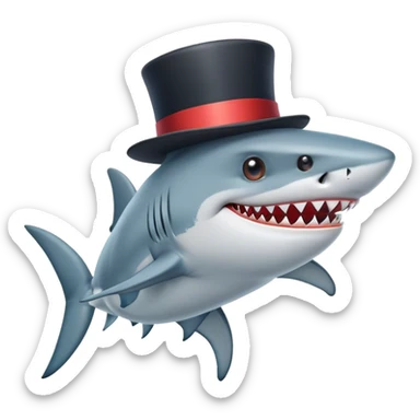 shark with tophat sticker