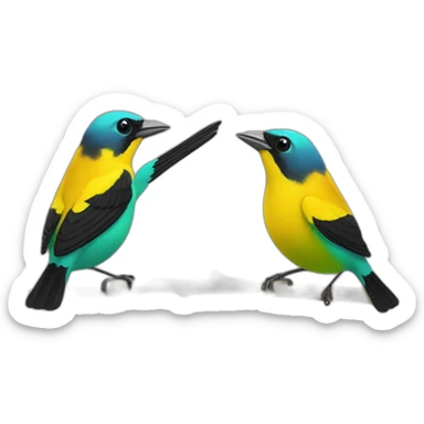 two tanagers high five sticker