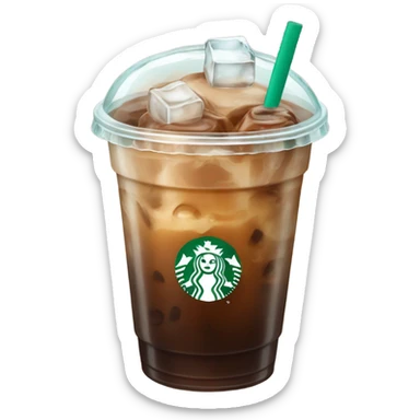 Starbuck ice coffee with ice cubes sticker