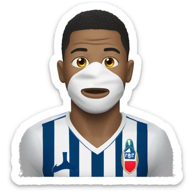 Mbappé avec un masque sticker