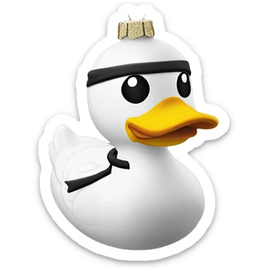 Ninja duck ornament on Christmas tree sticker