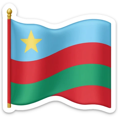 Dagistan flag red down mid light blue and green above sticker
