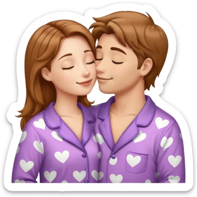 two Kissing in pajamas sticker