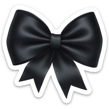Black satin bow sticker