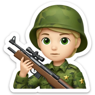 small soilder green soldier shooting sticker