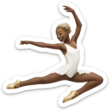 white dancer leaping  sticker