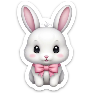 bunny with a bow cute small sticker